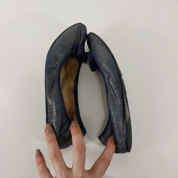 Salvatore Ferragamo Shoes Womens 5.5 M Purple My Joy Ballet Flats Bow Shimmer - Picture 8 of 13